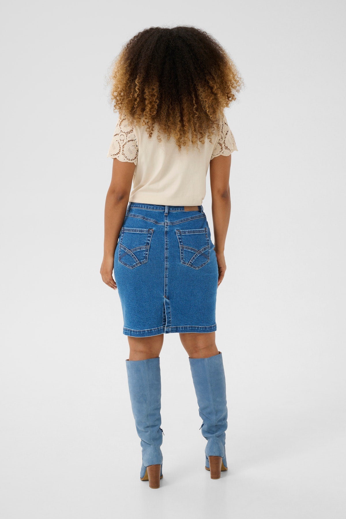 Cream Ebba short Denim Skirt