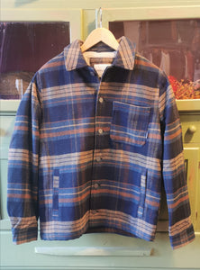 Blend Plaid Fleece Lined Coat