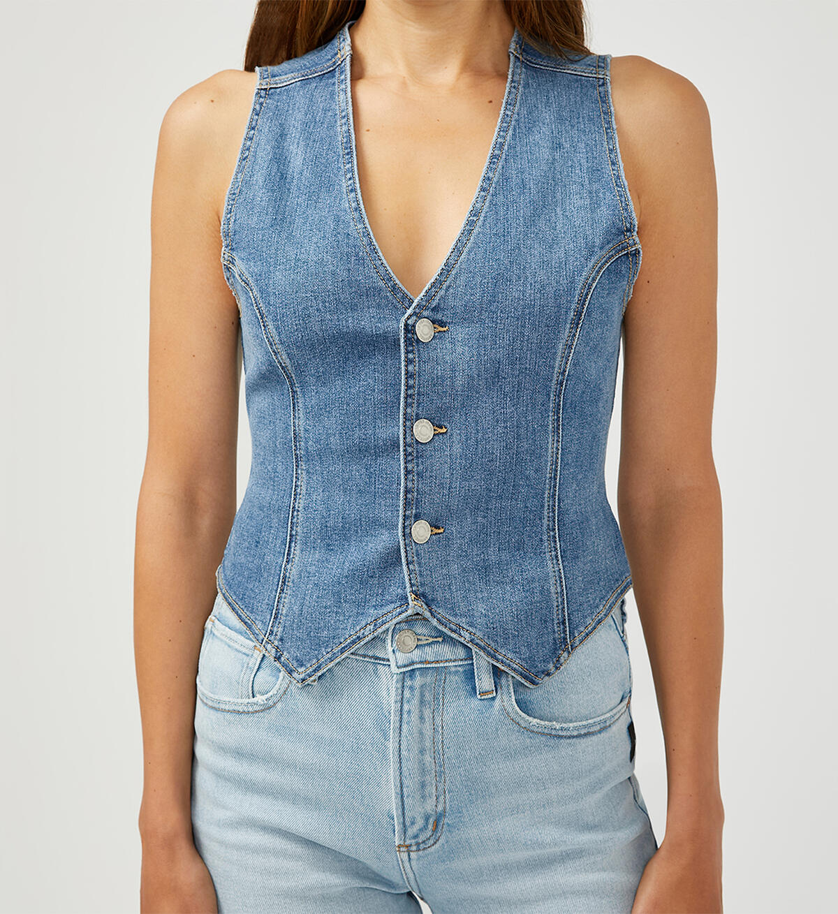 Silver Classic denim Vest