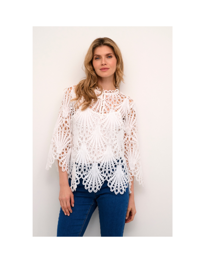 Cream Lhilla Lace Blouse