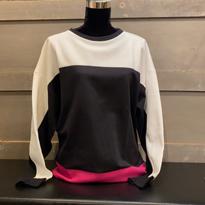 Esprit Colour Block Sport Sweater- BLK/WHT/PINK
