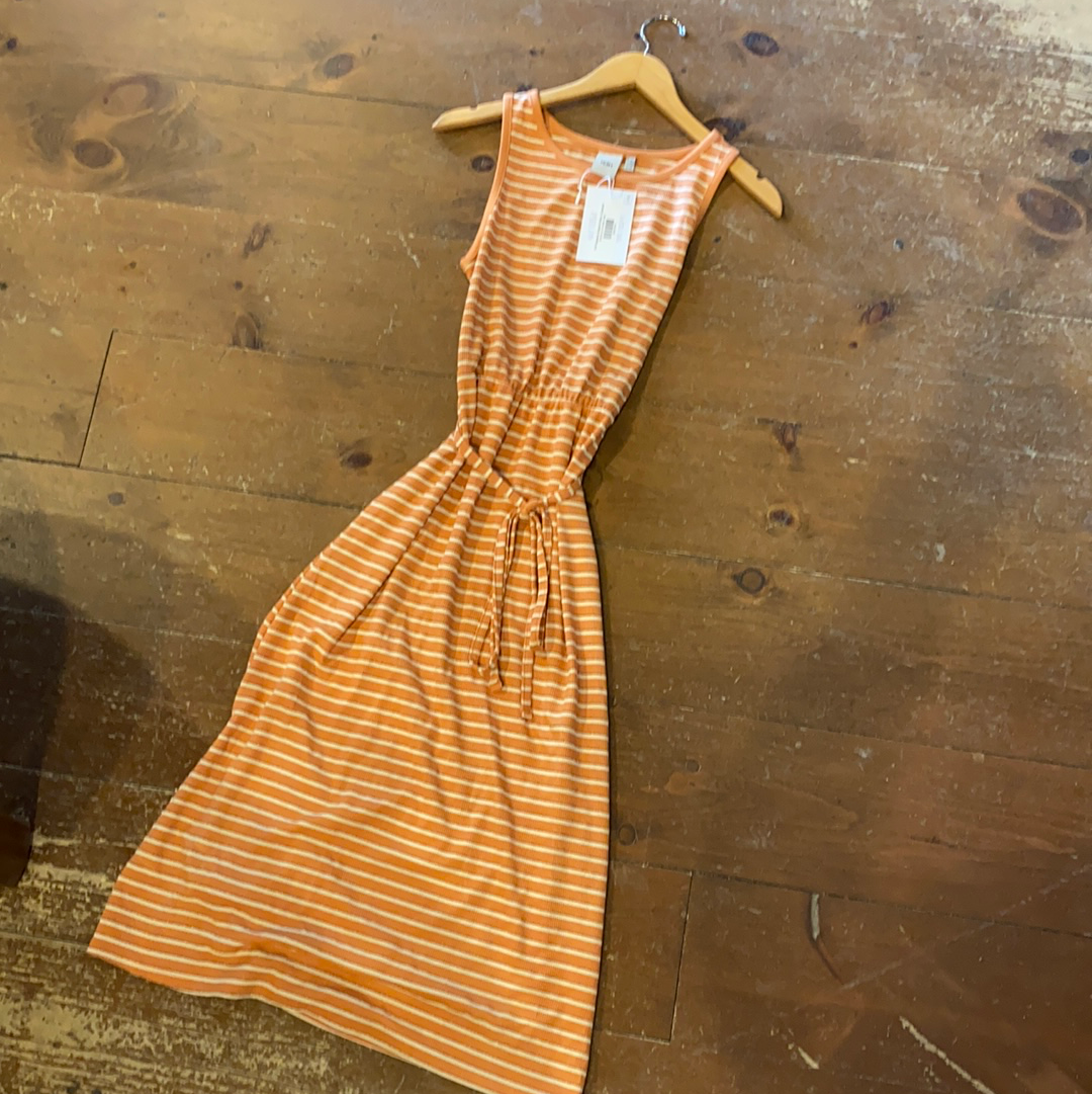 ICHI Samara Striped Dress- Caramel