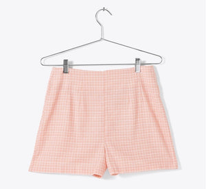 Glamorous Peach Grid Shorts